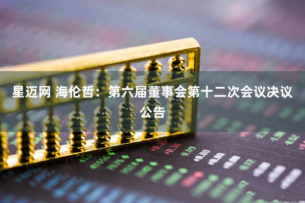 星迈网 海伦哲：第六届董事会第十二次会议决议公告