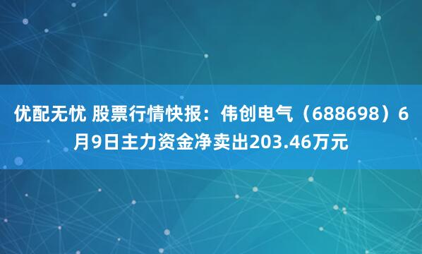 优配无忧 股票行情快报：伟创电气（688698）6月9日主力资金净卖出203.46万元
