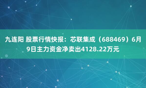 九连阳 股票行情快报：芯联集成（688469）6月9日主力资金净卖出4128.22万元