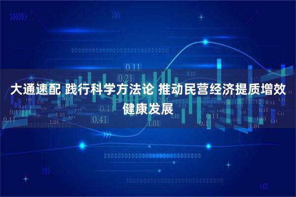 大通速配 践行科学方法论 推动民营经济提质增效健康发展