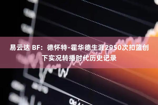 易云达 BF：德怀特-霍华德生涯2950次扣篮创下实况转播时代历史记录