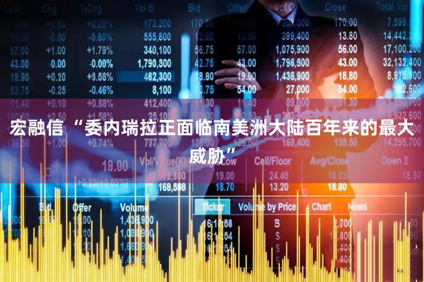 宏融信 “委内瑞拉正面临南美洲大陆百年来的最大威胁”