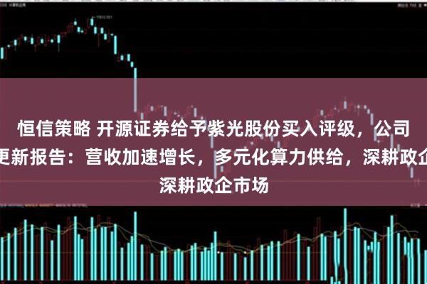 恒信策略 开源证券给予紫光股份买入评级，公司信息更新报告：营收加速增长，多元化算力供给，深耕政企市场
