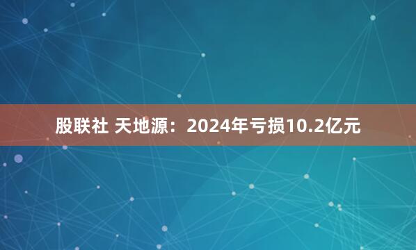 股联社 天地源：2024年亏损10.2亿元